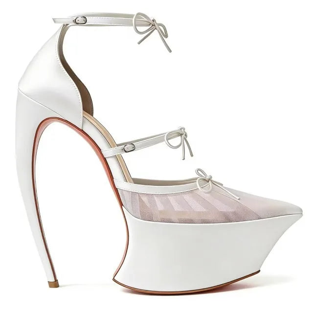 Pointed Toe Curved Stiletto Shoes