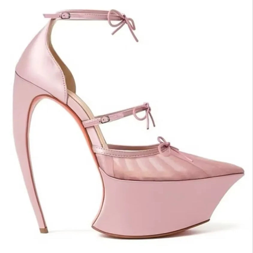 Pointed Toe Curved Stiletto Shoes