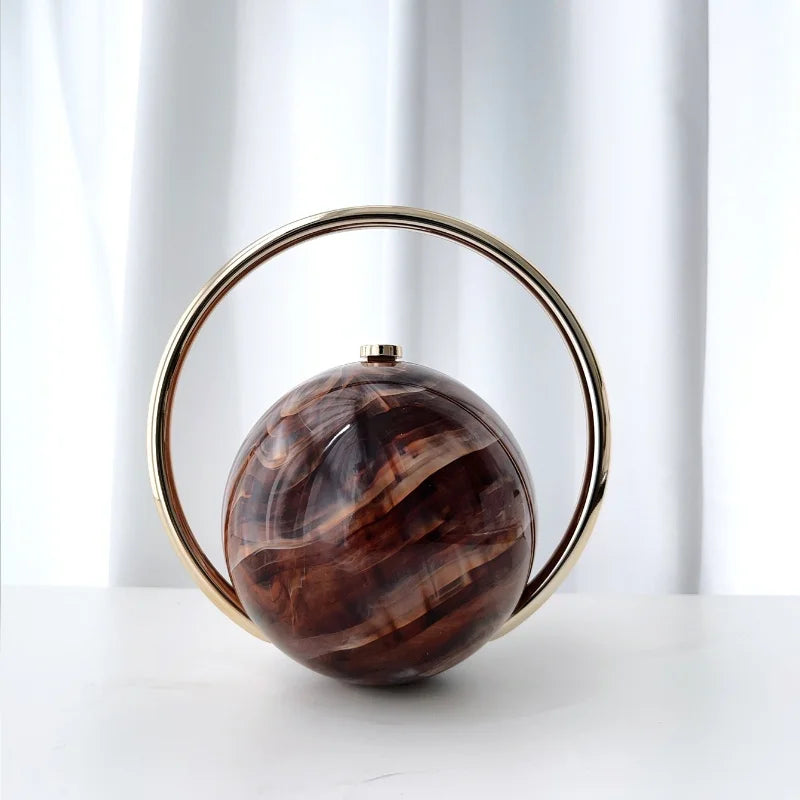 Marble Pattern Spherical Banquet Bag