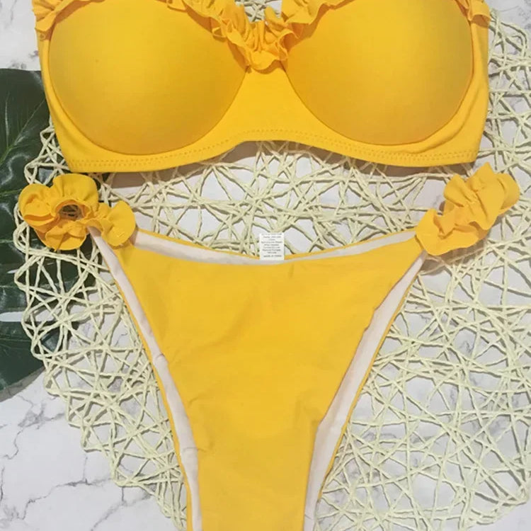 Ruffle Detail Beachwear Two-Piece