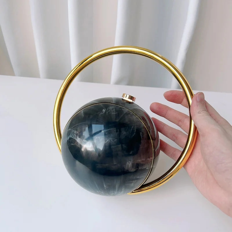 Marble Pattern Spherical Banquet Bag