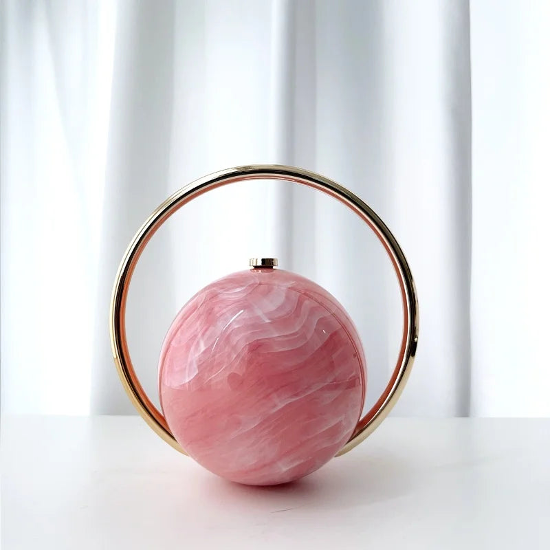 Marble Pattern Spherical Banquet Bag