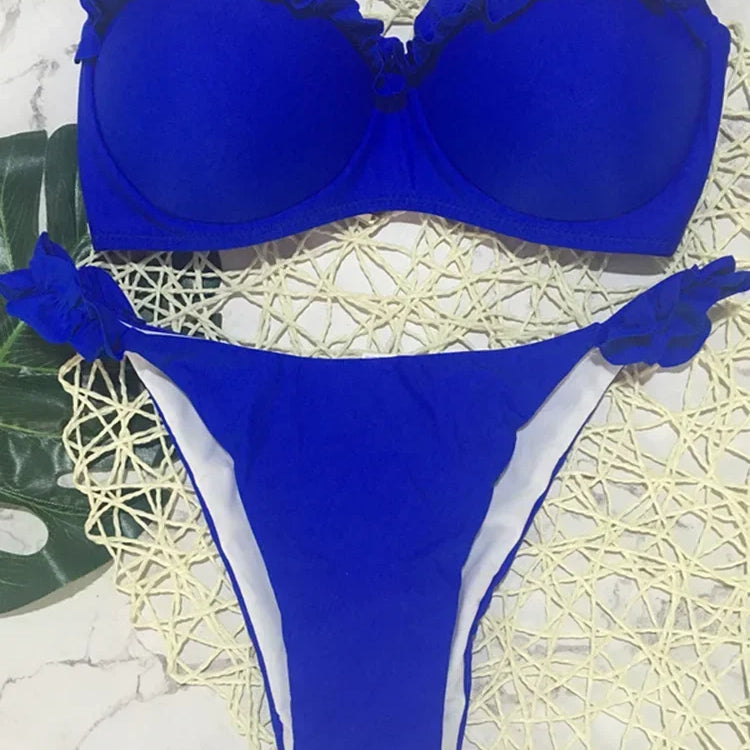 Ruffle Detail Beachwear Two-Piece