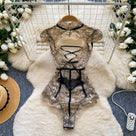 Floral Embroidery Hollow-Out Teddies