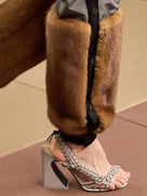Slanted Braid Strapped Style Pump Sandals
