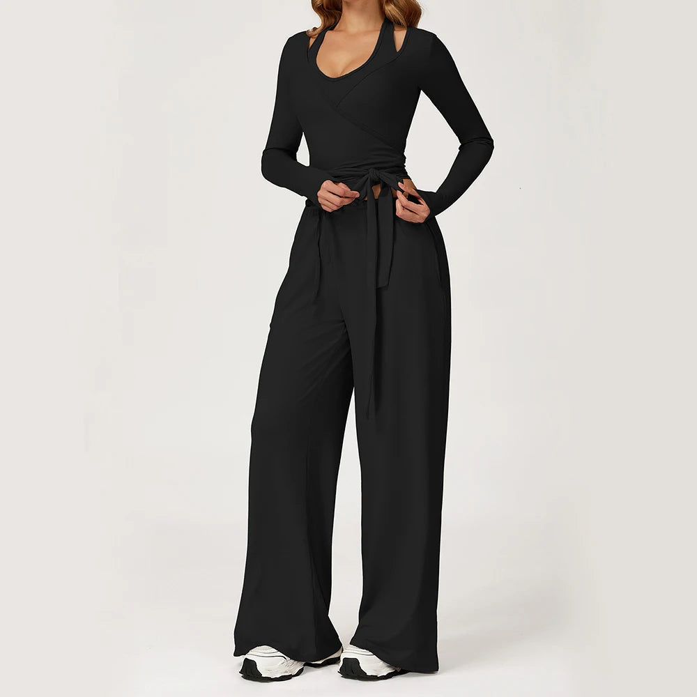 Performance Activewear Solid Pants Set