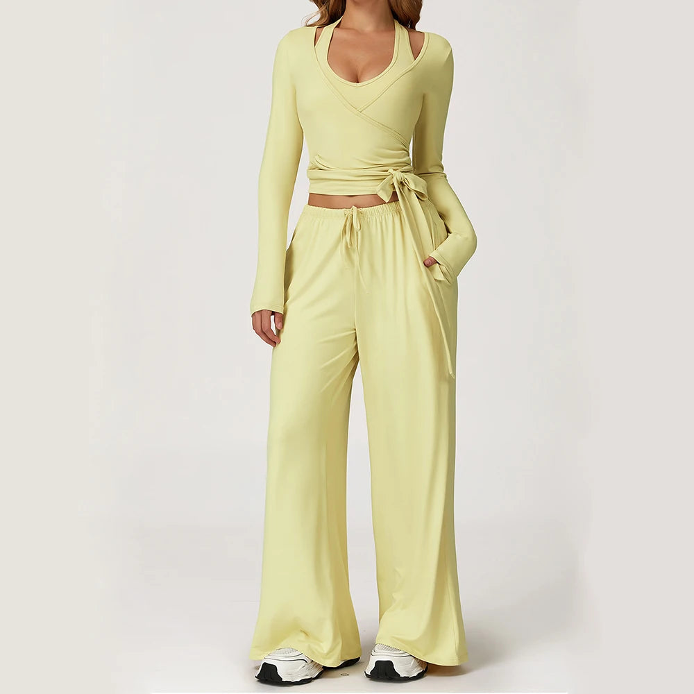 Performance Activewear Solid Pants Set