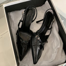 Pointed Toe Buckle Strap Pump Shoes
