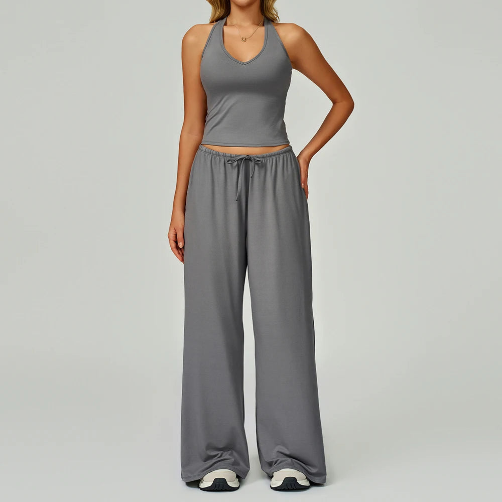 Performance Activewear Solid Pants Set