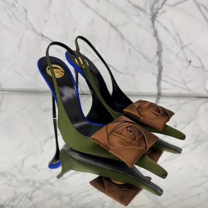 3D Rose Appliques High Heels Shoes