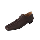 Retro Loop Lace Low Heel Square Toe Shoes