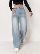 Basic Light Blue Wide Leg Jeans