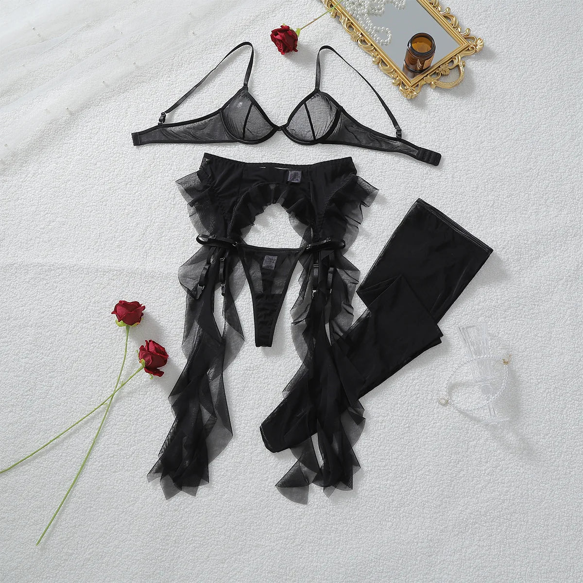 Willowy See Through Belly Belt Lingerie