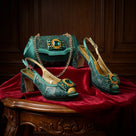 Rhinestone Snakeskin with Matching Clutch Heels