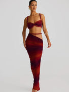 Slim Fit Halter Pleated Skirt Set