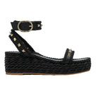 Rivet Studded Platform Ankle Strap Sandals
