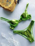 Shiny Faux Leather Underwired Bikini