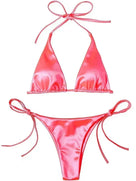 Metallic Satin Two-Pieces Bikini
