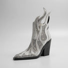 Flaming Rhinestone Pointed Toe Boots