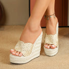 Digital Petals Wedges Sandals