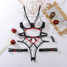 Sexy White Hollow Belly Harness Teddies