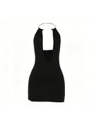 Halter Neck Backless Mini Dress