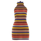 Multicolor Knit Halter Mini Dress