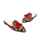 Animal Print Tassels Mules Shoes