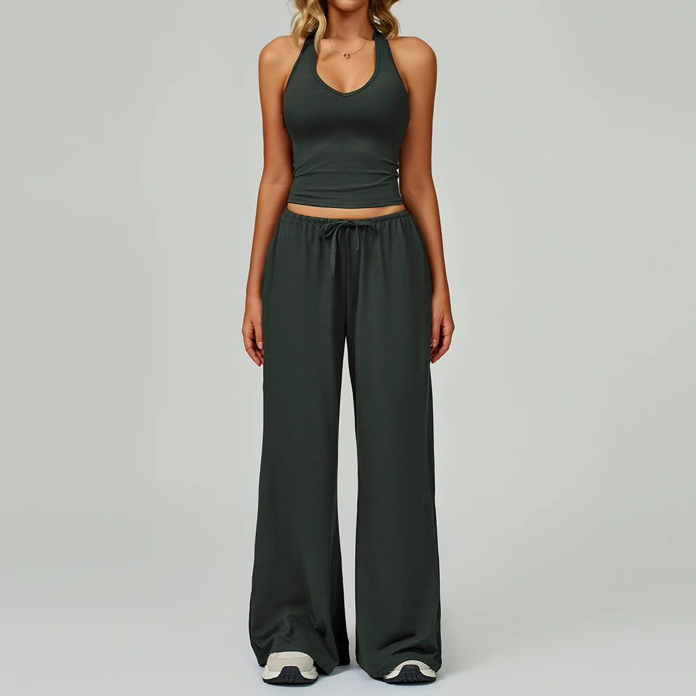 Performance Activewear Solid Pants Set