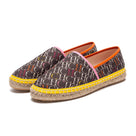 Letter Geometric Pattern Flat Loafers