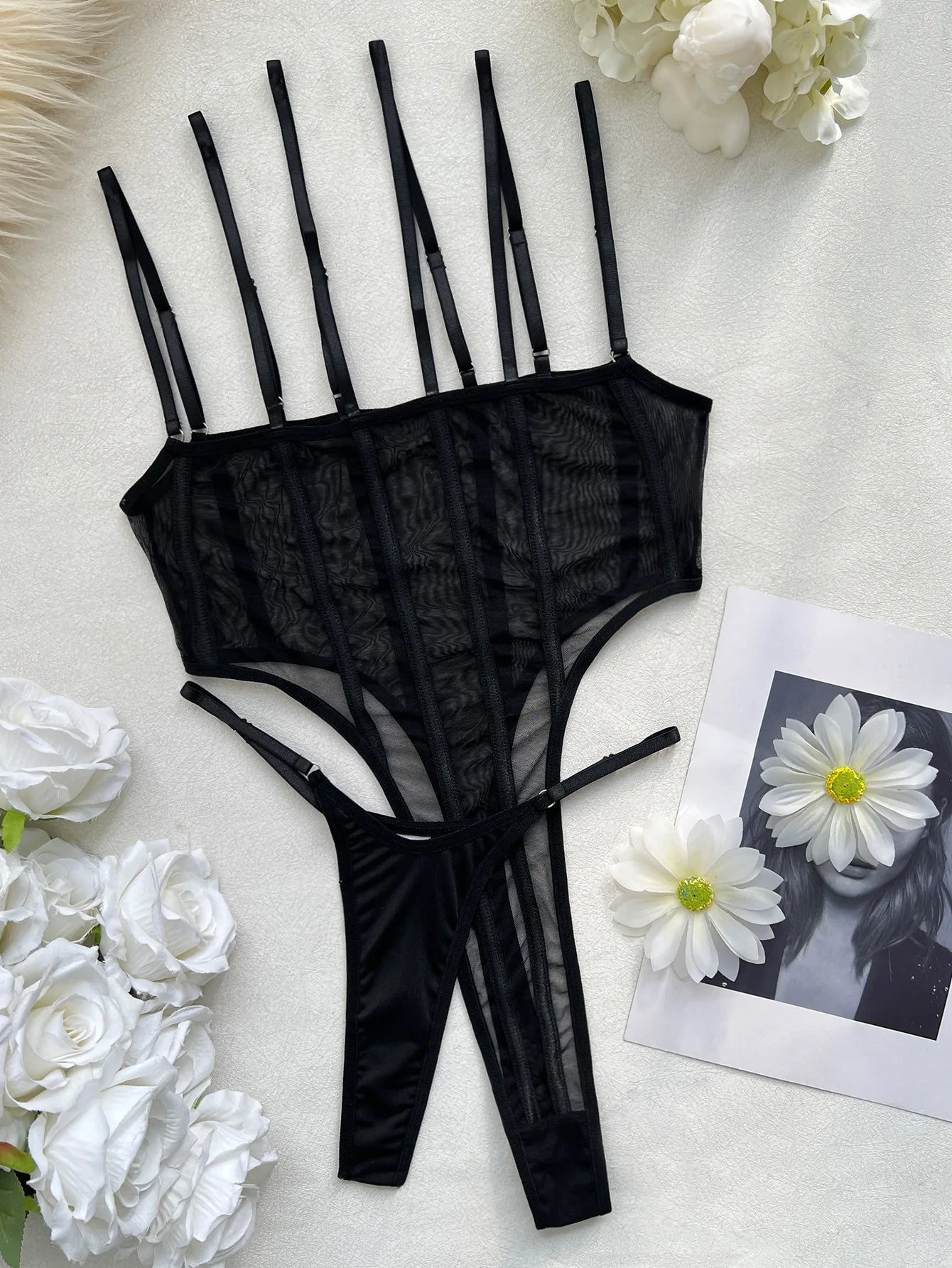 Black Lines Sheer Lingerie