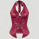 Croc Embossed Irregular Appliques Tank Top