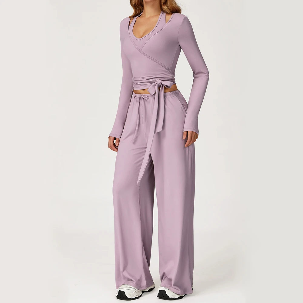 Performance Activewear Solid Pants Set