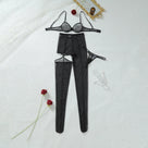 Heart Rhinestone Cut-Out Legging Lingerie