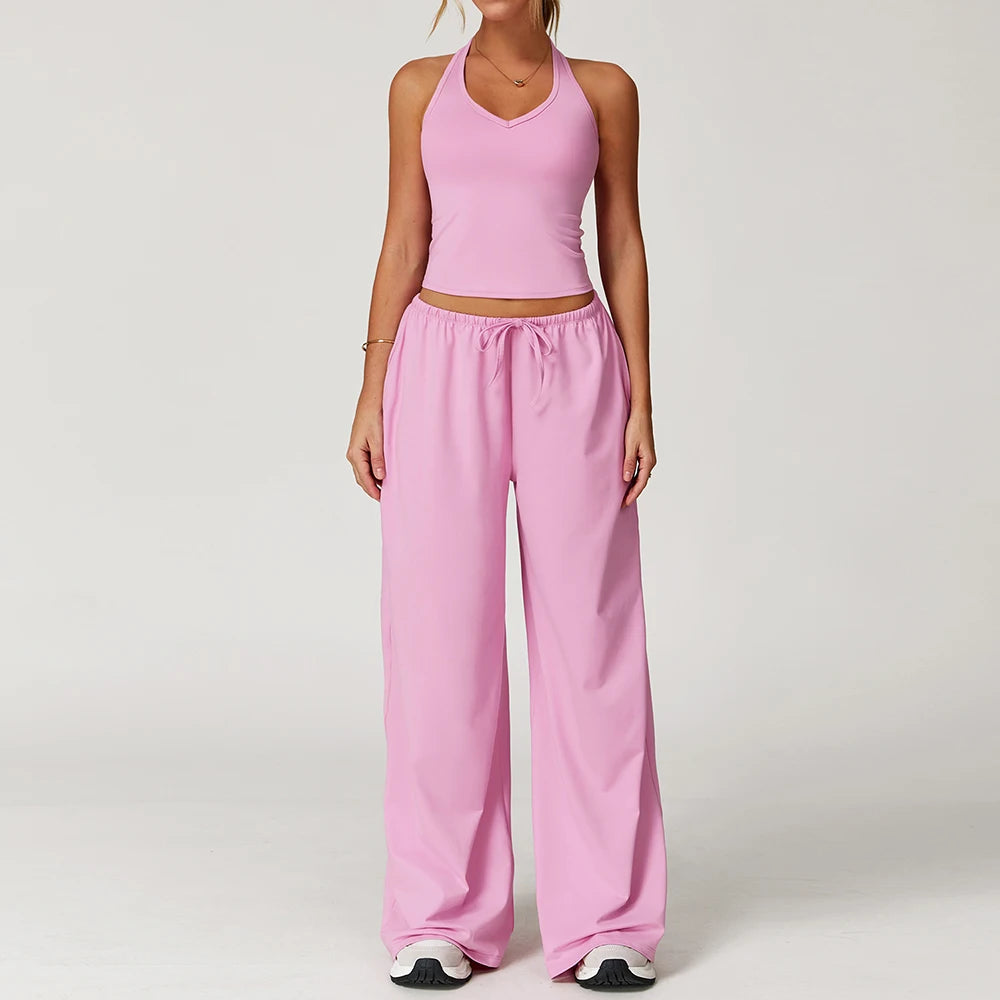 Performance Activewear Solid Pants Set