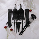Corset Bra with Gloves Fishnet Lingerie