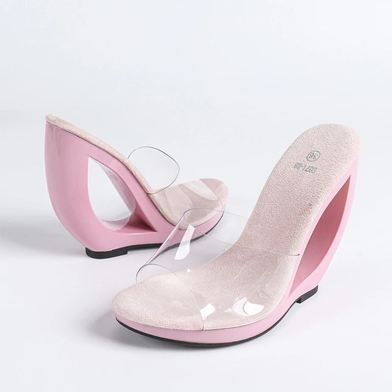 Transparent Open Toe Hollow Heels Sandals