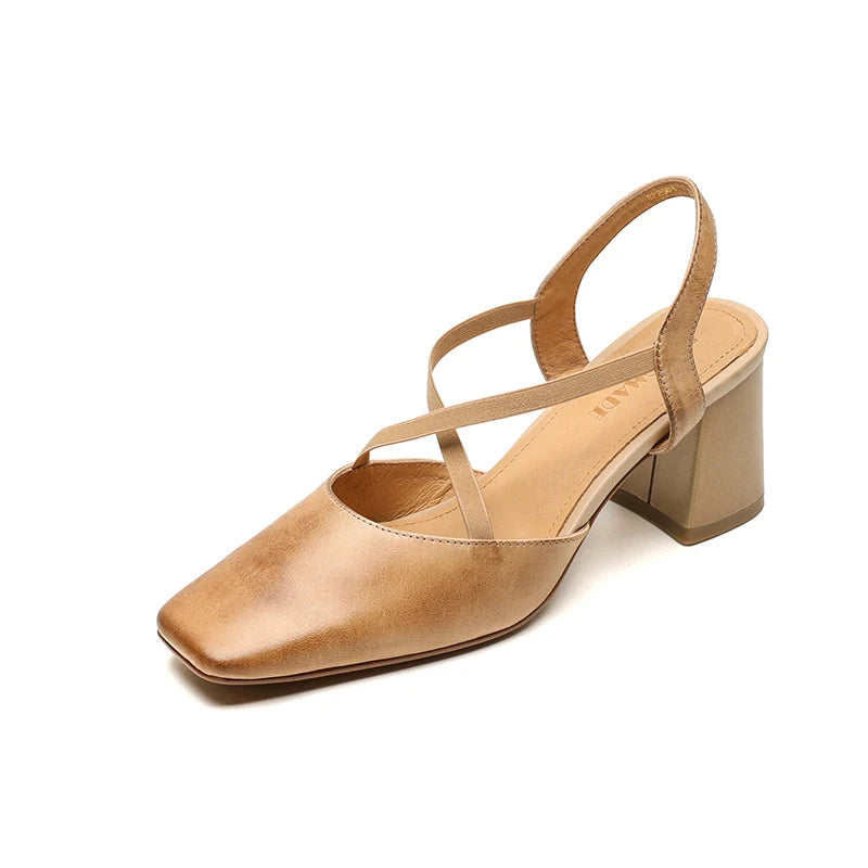 Strapy Square Toe Pump Shoes