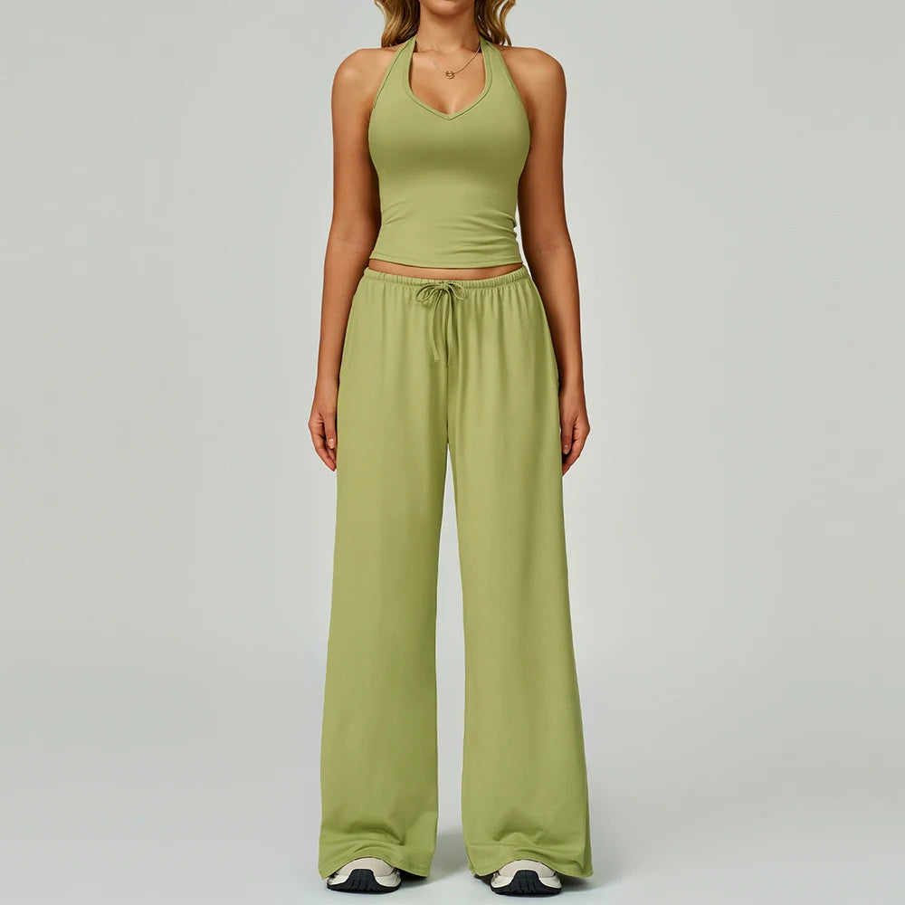 Performance Activewear Solid Pants Set