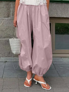 Elastic Cuff Wide-Leg Lantern Pants