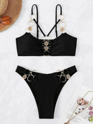 Metal Rings Hollow Out Two Piece