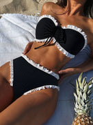 Frilled Ruffle Wrinkled Bandeau Bikini