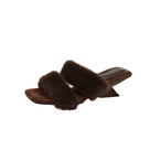 Fuzzy Straps Square-Toe Sandals