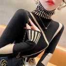 Minimalist Line Turtleneck Knit Top
