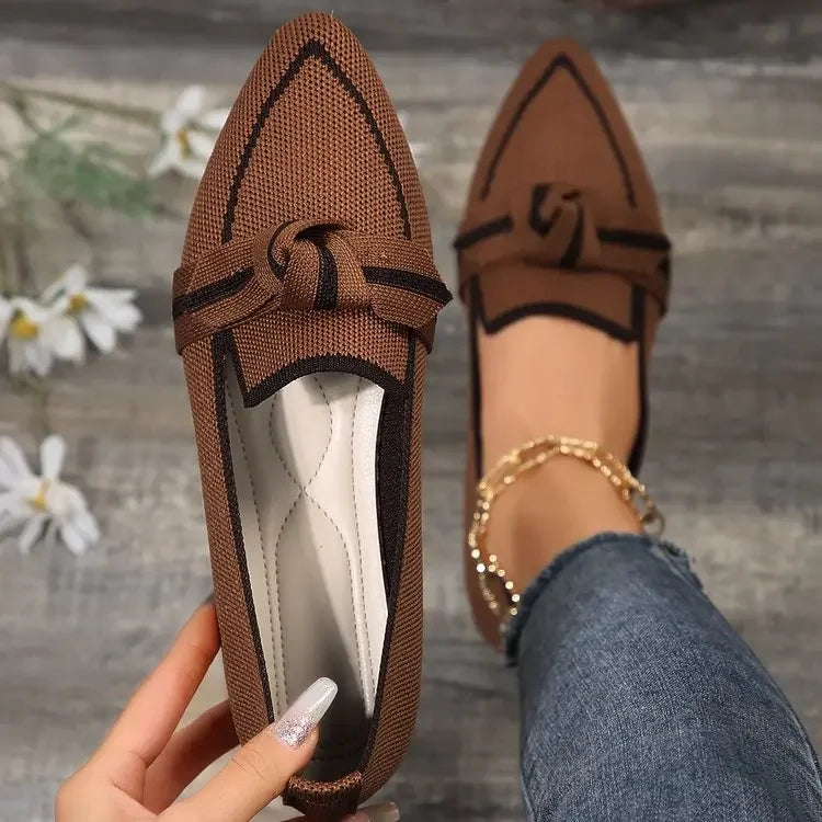 Casual Knitted Pointed Toe Loafers