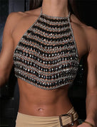 Metal Chain Rhinestone Body Jewelry