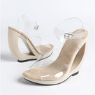 Transparent Buckle Strap Hollow Heels Sandals