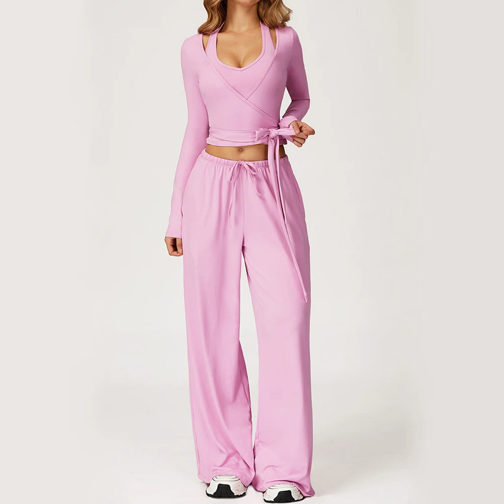 Performance Activewear Solid Pants Set