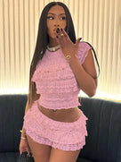 Summer Style Ruffles Shorts Set