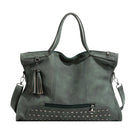 Smoky Rectangular Rivets Shoulder Bag
